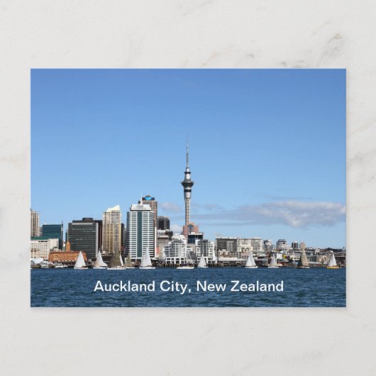De Stad van Auckland, Nieuw Zeeland tegen Dag Briefkaart (Voorkant)