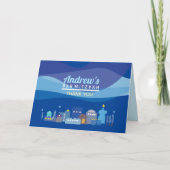 De STAD VAN de Bar mitswa van DAVID dankt u kaardt Bedankkaart (Voorkant)