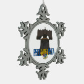 De stad van de broederlijke liefde tin sneeuwvlok ornament (Links)