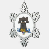 De stad van de broederlijke liefde tin sneeuwvlok ornament (Rechts)