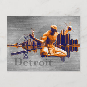 De Stad van Detroit Briefkaart
