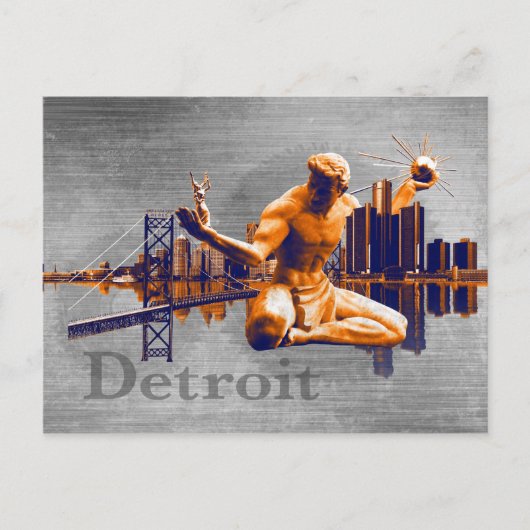 De Stad van Detroit Briefkaart (Voorkant)