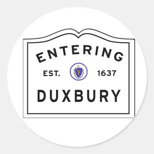 De stad van DUXBURY betreden Ronde Sticker (Voorkant)