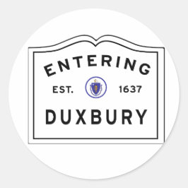 De stad van DUXBURY betreden Ronde Sticker