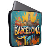 De stad van football en zon laptop sleeve (Voorkant Rechts)