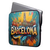 De stad van football en zon laptop sleeve (Voorkant Links)