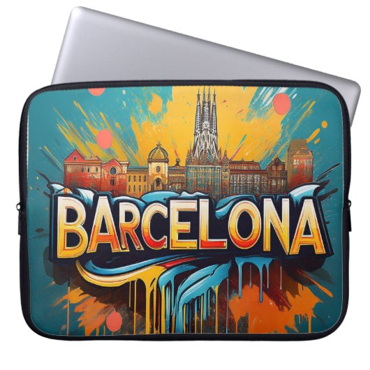 De stad van football en zon laptop sleeve (Voorkant)