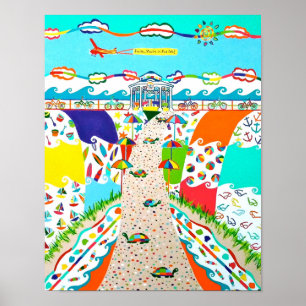 De Stad van het Eiland van het zee, Poster 11 x 14