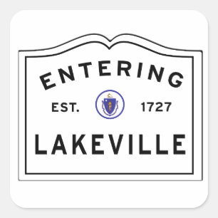 De stad van Lakeville MA Massachusetts betreden Vierkante Sticker
