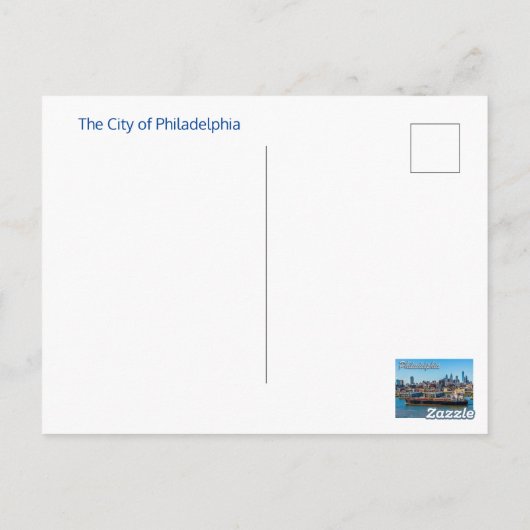 De stad van Philadelphia Briefkaart (Achterkant)
