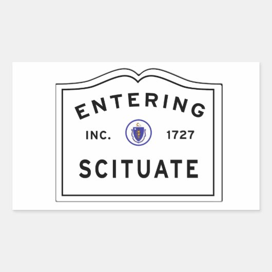 De stad van Scituate Ma betreden Rechthoekige Sticker (Voorkant)