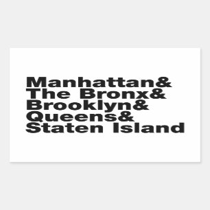 De Stad van vijf Steden ~ New York Rechthoekige Sticker