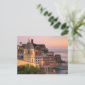 De stad Vernazza in de avond, Cinque Briefkaart (Staand voorkant)