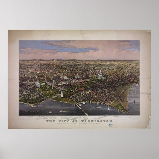 De stad Washington D.C. in 1880 Poster (Voorkant)