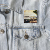 De stad Washington van buiten de marine Vierkante Button 5,1 Cm (In situ)