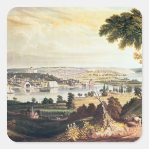 De stad Washington van buiten de marine Vierkante Sticker