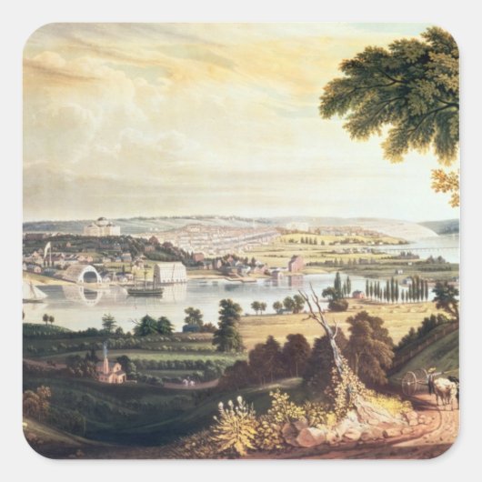 De stad Washington van buiten de marine Vierkante Sticker (Voorkant)