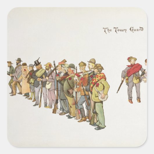 De Stadsgarde van de Leaguer van Ladysmith Vierkante Sticker (Voorkant)