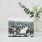 De stadshorizon van Dublin, Brug O'Connell Briefkaart (Staand voorkant)