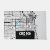 De Stadskaart van Chicago + Teken Uw Plaats van he Deurmat (Voorkant)
