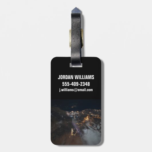 De stadslichten van Jazan en zijn buitenwijken Bagagelabel (Achterkant verticaal)