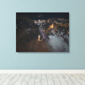 De stadslichten van Jazan en zijn buitenwijken Canvas Afdruk (Insitu (Houten vloer))