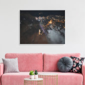 De stadslichten van Jazan en zijn buitenwijken Canvas Afdruk (Insitu (Woonkamer))