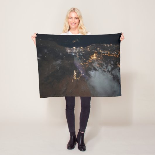 De stadslichten van Jazan en zijn buitenwijken Fleece Deken (In situ)