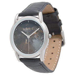 De stadslichten van Jazan en zijn buitenwijken Horloge