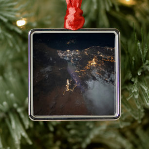 De stadslichten van Jazan en zijn buitenwijken Metalen Ornament