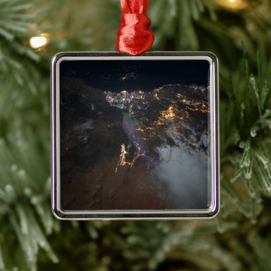 De stadslichten van Jazan en zijn buitenwijken Metalen Ornament (Boom)