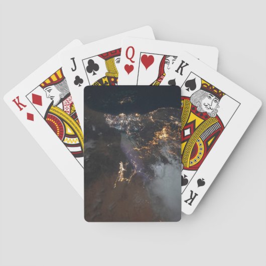 De stadslichten van Jazan en zijn buitenwijken Pokerkaarten (Achterkant)