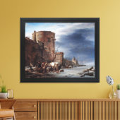 De stadsmuur van Haarlem in de winter Canvas Afdruk (Insitu (Woonkamer))