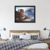 De stadsmuur van Haarlem in de winter Canvas Afdruk (Insitu (Slaapkamer))