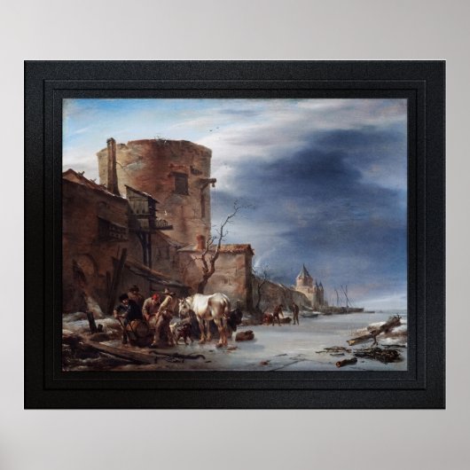 De stadsmuur van Haarlem in de winter Poster (Voorkant)