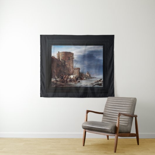 De stadsmuur van Haarlem in de winter Wandkleed (In Situ (horizontaal))