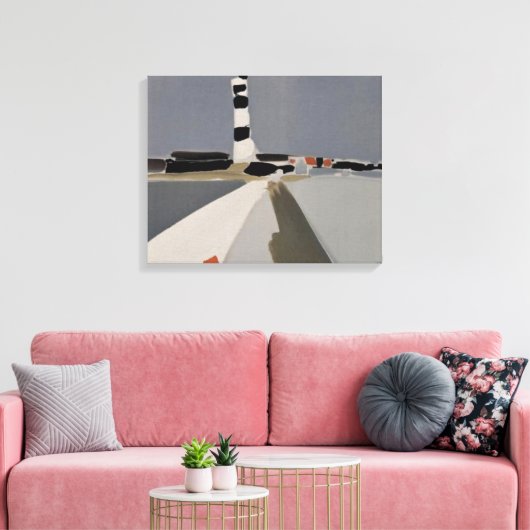 de stael le phare, 1953, Nicolas de Staël Canvas Afdruk (Insitu (Woonkamer))