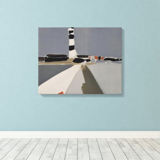 de stael le phare, 1953, Nicolas de Staël Canvas Afdruk (Insitu (Houten vloer))