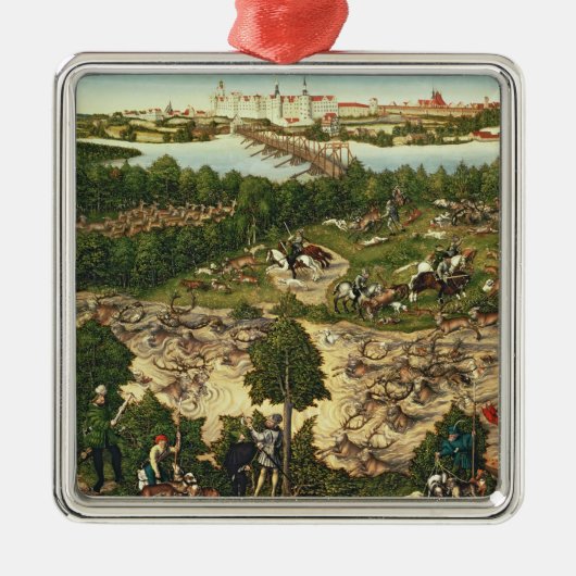 De Stag Hunt Metalen Ornament (Voorkant)