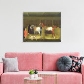 De stallen en twee beroemde rijpaarden canvas afdruk (Insitu (Woonkamer))