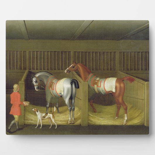 De stallen en twee beroemde rijpaarden fotoplaat (Voorkant)