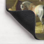 De stallen en twee beroemde rijpaarden muismat (Hoek)