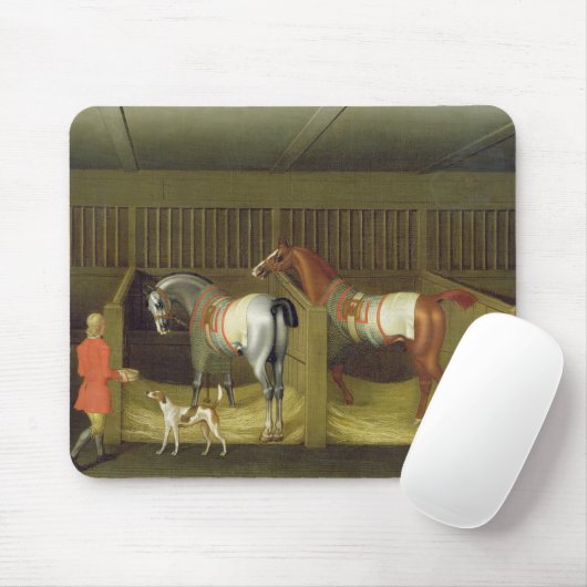 De stallen en twee beroemde rijpaarden muismat (Met muis)