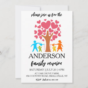 De stamboom komt samen voor een familiereünie kaart