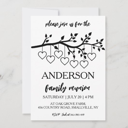 De stamboom komt samen voor een familiereünie kaart (Voorkant)