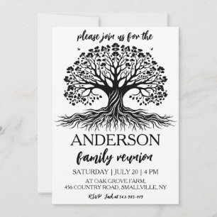 De stamboom komt samen voor een familiereünie kaart