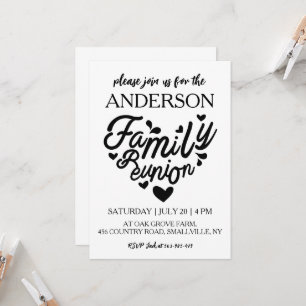 De stamboom komt samen voor een familiereünie kaart