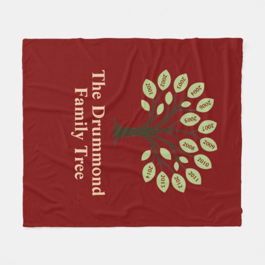 De stamboom met de geboortejaren fleece deken (Voorkant (Horizontaal))