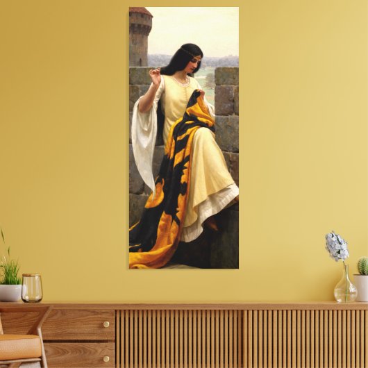 De standaard bepalen door Edmund Leighton Canvas Afdruk (Insitu (Woonkamer))