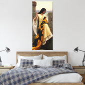 De standaard bepalen door Edmund Leighton Canvas Afdruk (Insitu (Slaapkamer))